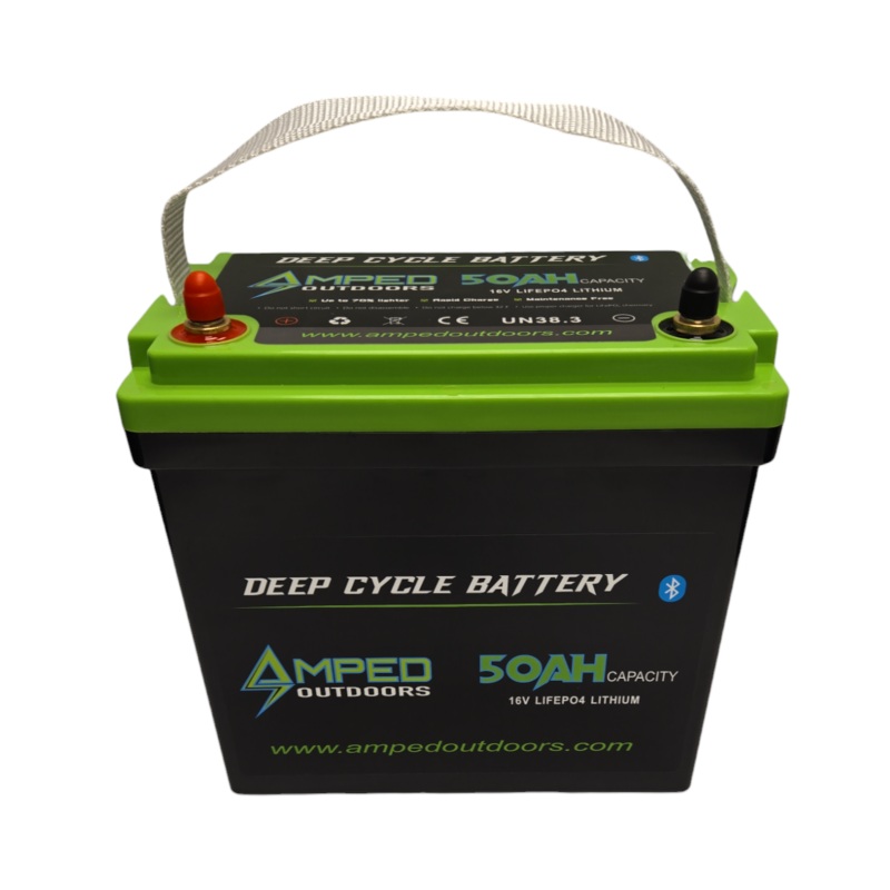 16V 50Ah LiFePO4 Battery – Bluetooth – IP67 Waterproof – On board Charger Included!