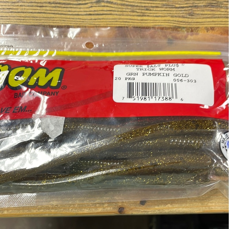 Zoom Trick Worm – Green Pumpkin Gold
