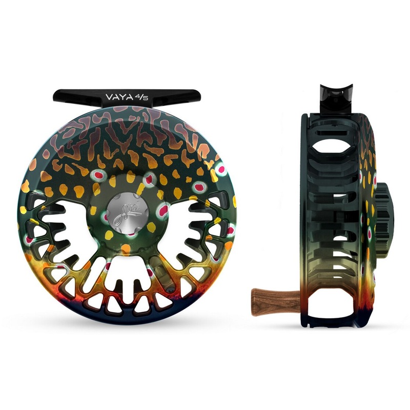 Abel Vaya 4/5 Fly Reel – Native Brook Trout / Native Brook Trout Drag Knob & Walnut Handle