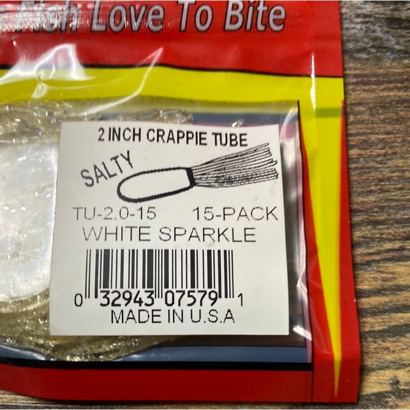 Arkie 2 Crappie Tube White Sparkle