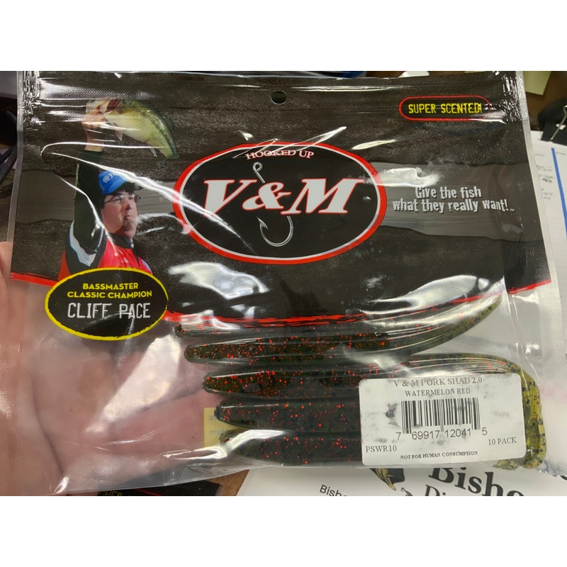V&M Pork Shad 2.0 Watermelon Red