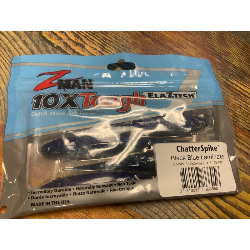 Z Man Chatterbait Chatterspike 4.5″ Blk Blue Laminate