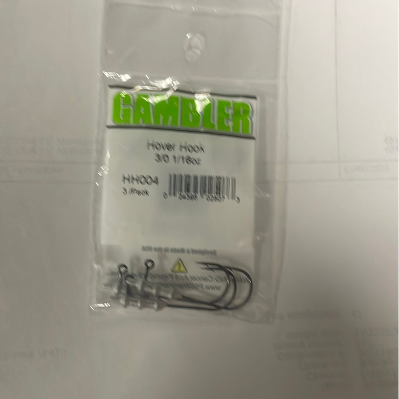 Gambler Hover Hook 1/16 oz. 3/0 Raw