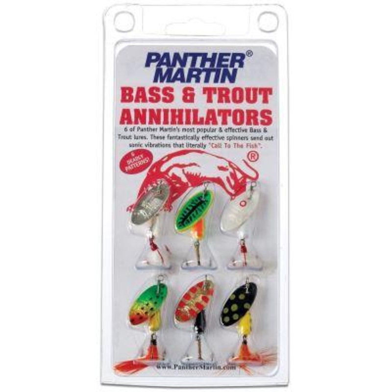 Panther Martin Bass & Trout Annihilators 6 Pack Inline Spinners