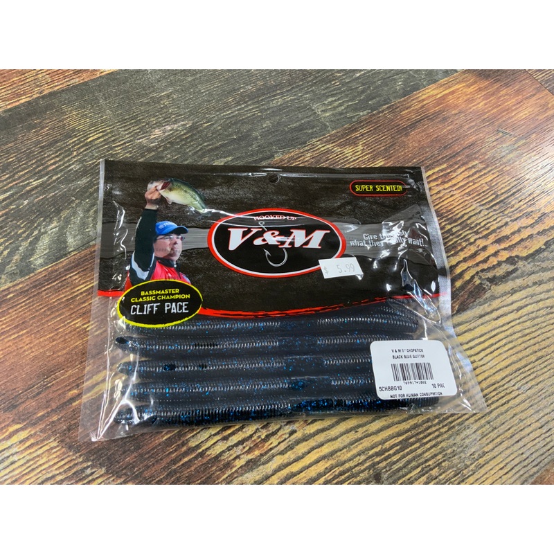 V&M Chopstick 5″ Black Blue Glitter