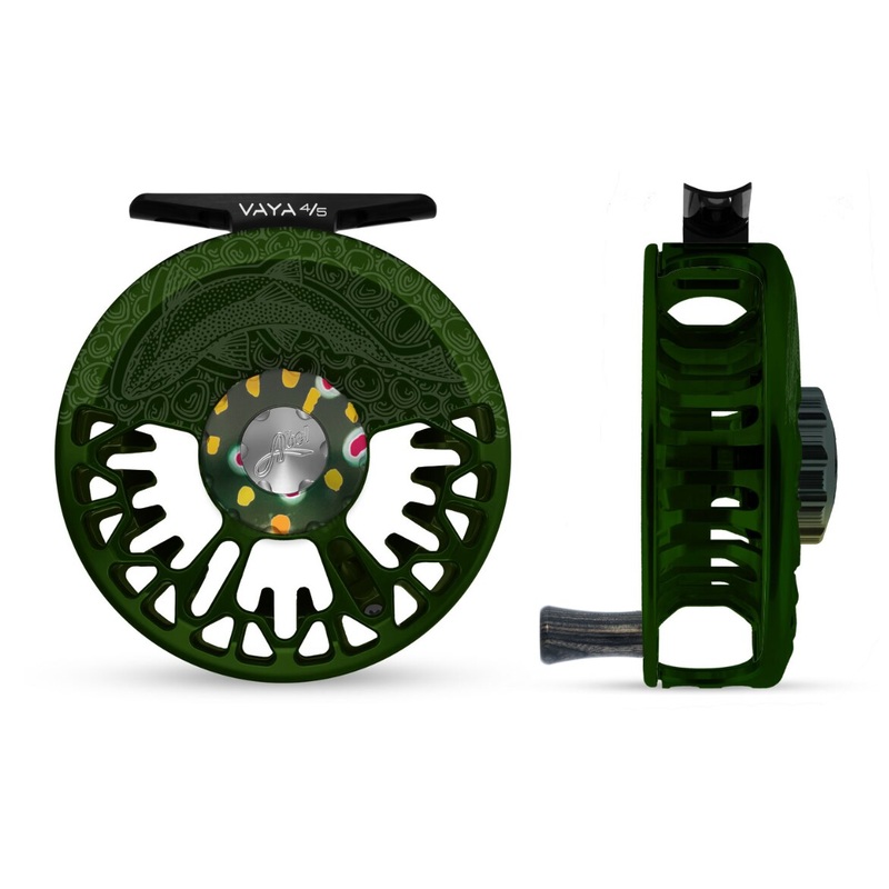 Abel Vaya 4/5 Fly Reel – Casey Underwood Sight Fish Deep Green / Native Brook Drag Knob & Ebony Handle