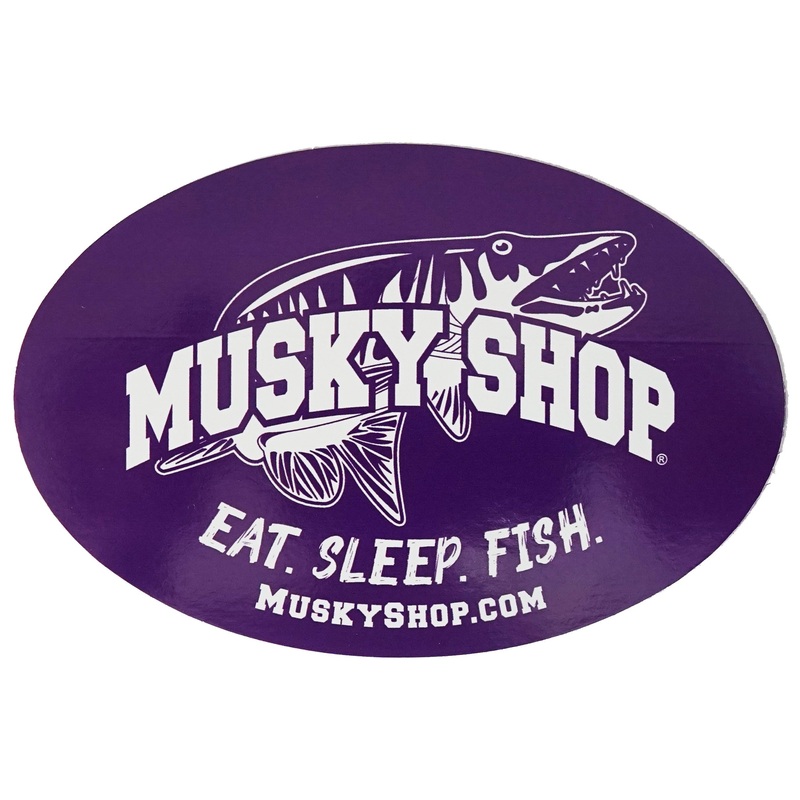 Musky Shop Oval Purple Decal-Eat Sleep Fish