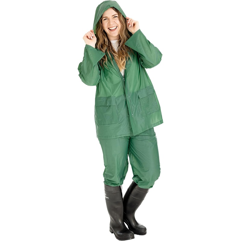 Stansport Men’s 3-Piece Deluxe Vinyl Rainsuit – M