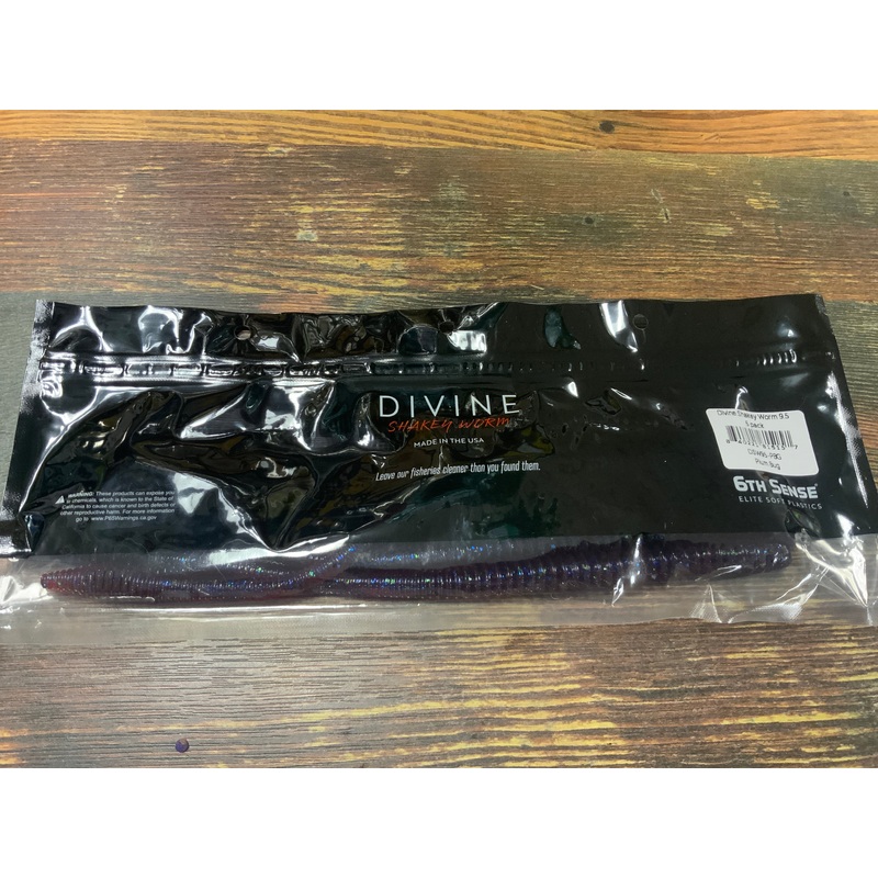 6th Sense Divine Shakey Worm 9.5″ Plum Bug