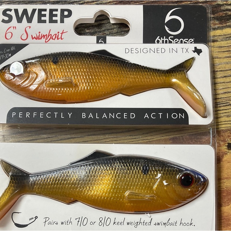 6th Sense Sweep Swimbait 6″ Gold Reactor