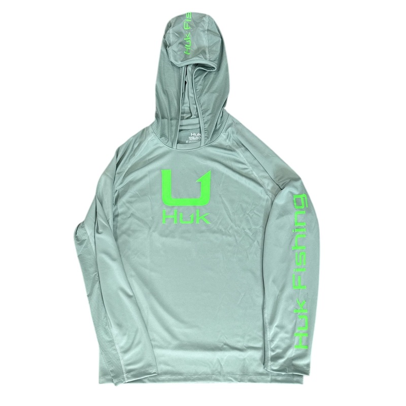 HUK Icon LS Hoodie XXL Fog Green