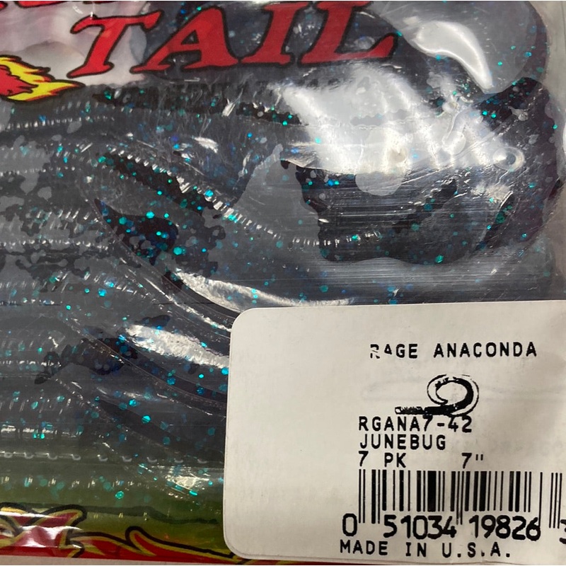 Strike King Rage Tail Rage Anaconda 7″ Junebug