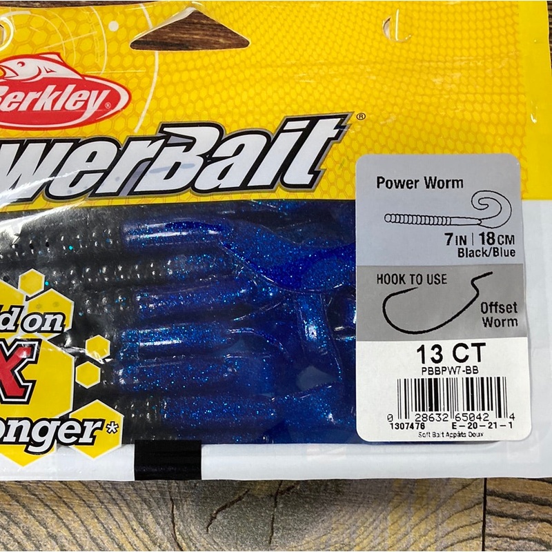 Berkley 7 Power Worm Black/Blue