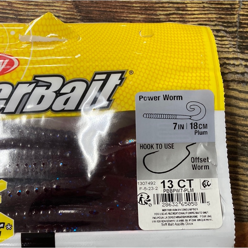 Berkley 7 Power Worm Plum