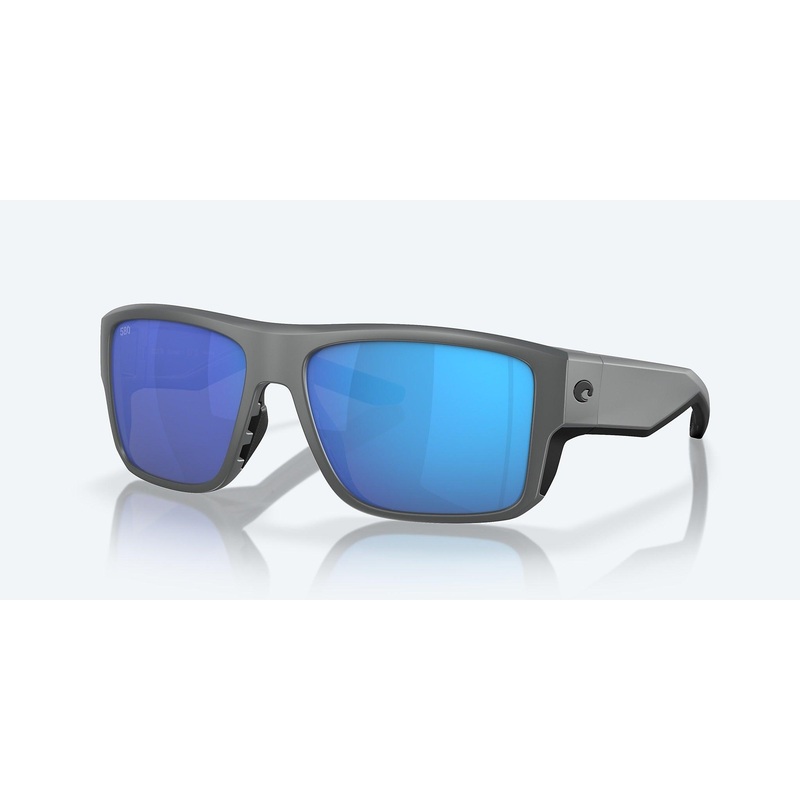 Costa Taxman Matte Gray Frame with Blue Mirror Lens 580G Polarized Sunglasses