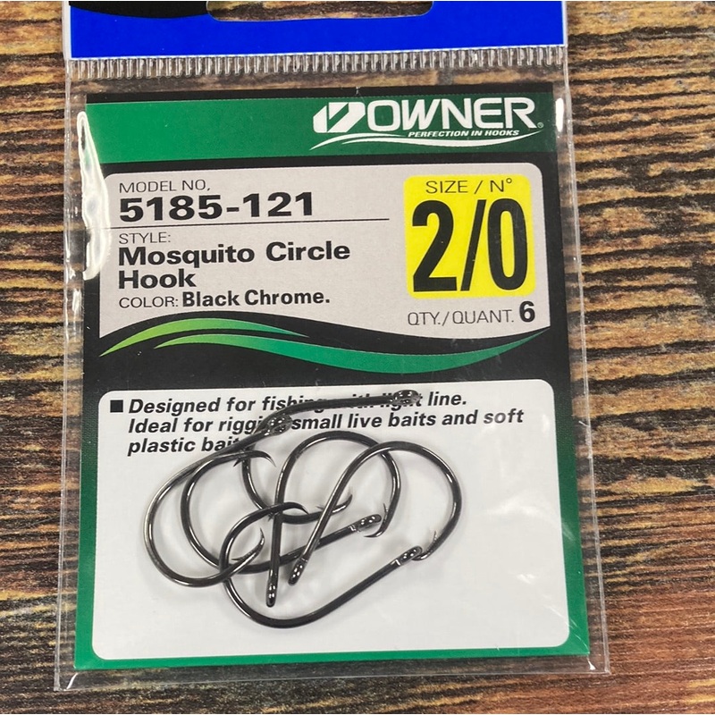 Owner Mosquito Circle Hook 2/0 Chrome Black