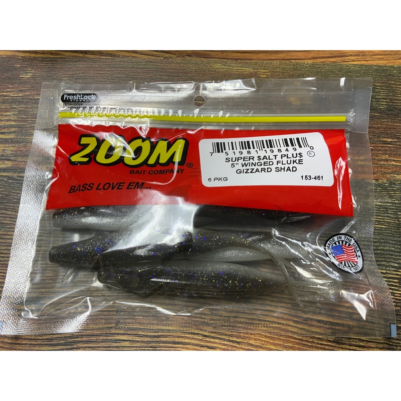 Zoom Winged Fluke 5″ Gizzard Shad