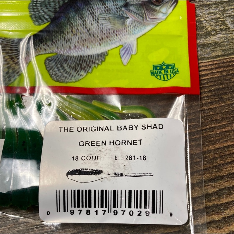 Bobby Garland Baby Shad 2″ Green Hornet