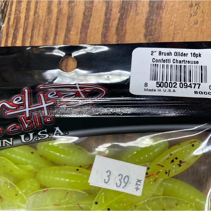 Bone Head Brush Glider 2″ Confetti Chartreuse