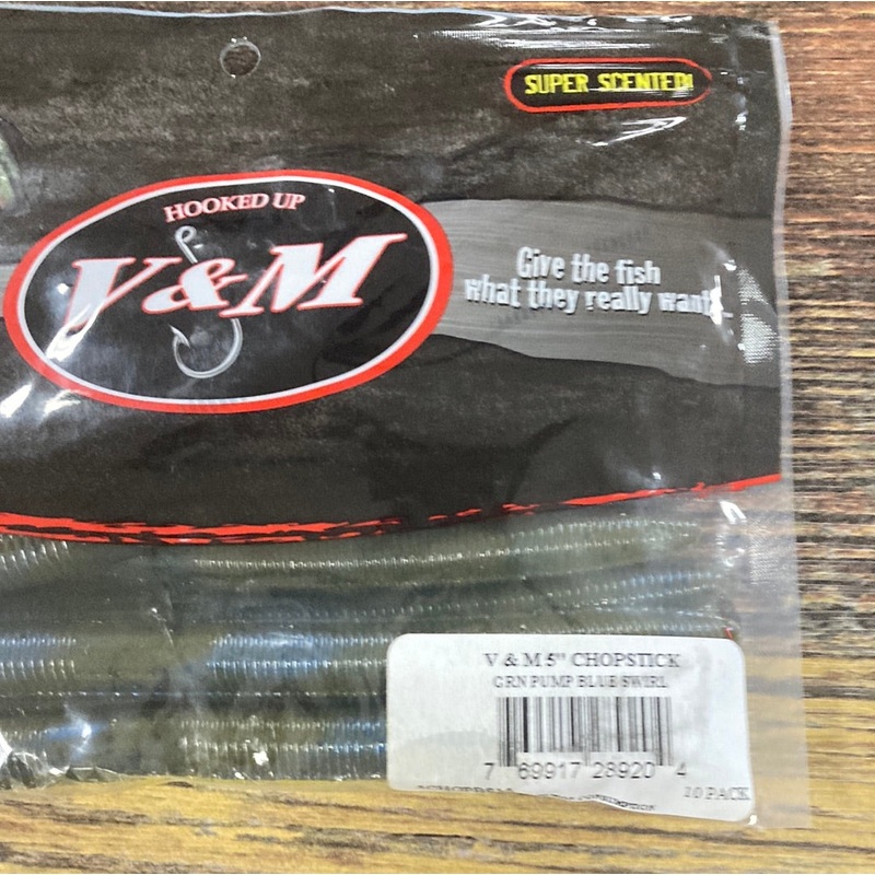 V&M Chopstick 5″ Green Pump Blue Swirl