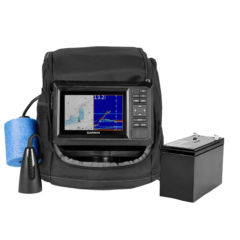 Garmin ECHOMAP UHD2 Keyed 5″ cv Ice Fishing Bundle w/ECHOMAP UHD2 53cv  Dual Beam-IF Transducer [010-02590-35]