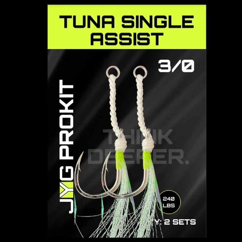 JYG Tuna Single Assist Hook With Feather