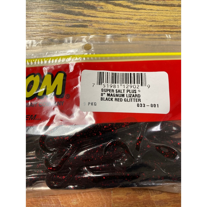 Zoom Mag Lizard 8″ Black Red Glitter