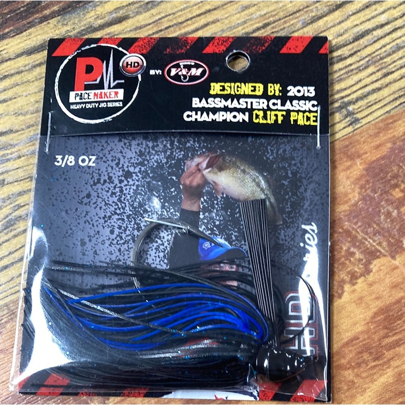 V&M HD Flipping Jig 3/8 oz. Black Blue Glitter