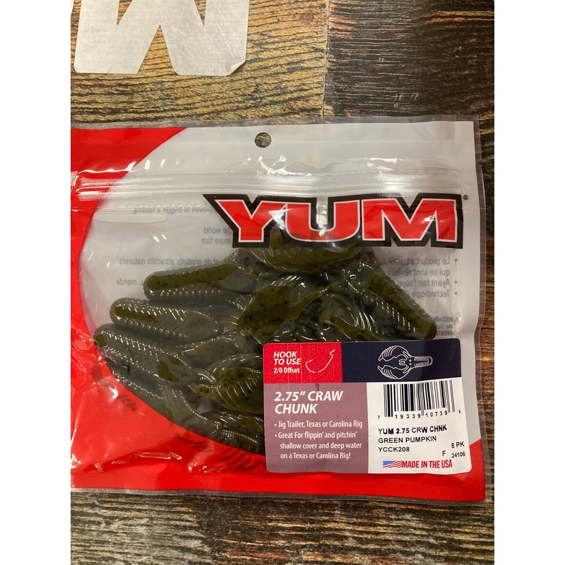 Yum Craw Chunky 2.75 – Green Pumpkin