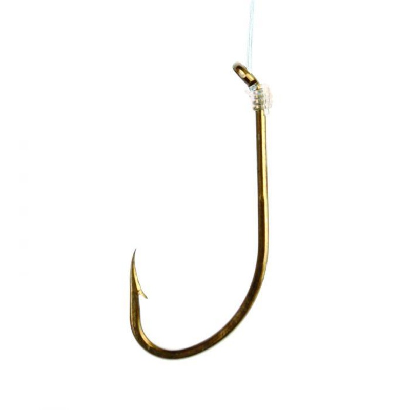 Eagle Claw Plain Shank Snelled Bronze Hooks