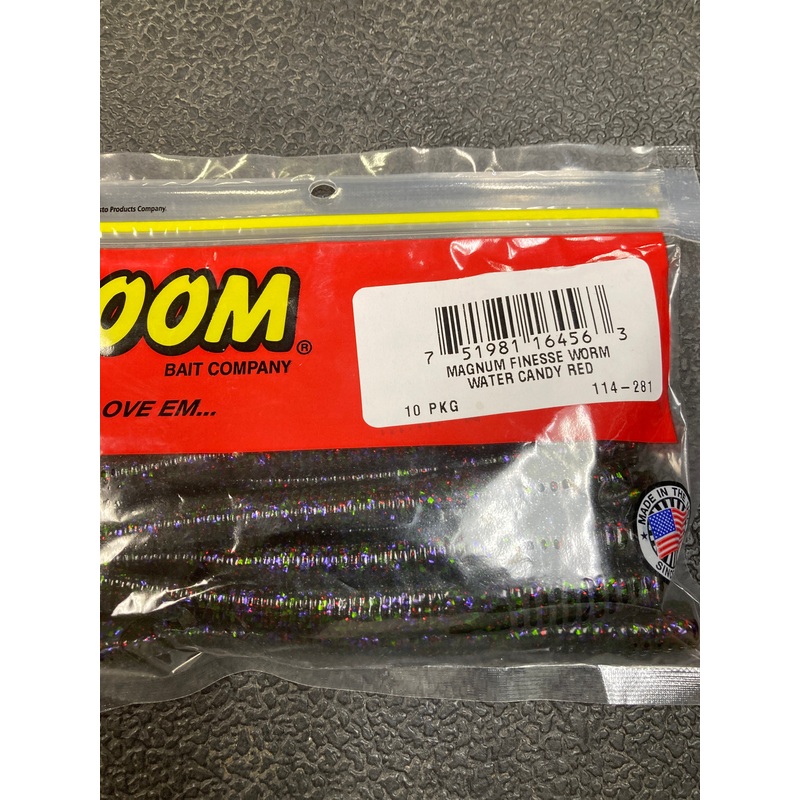 Zoom Mag Finesse Worm – Watermelon Candy Red