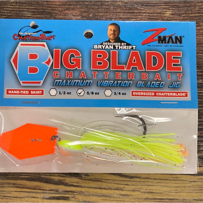 Z Man Big Blade Chatterbait 5/8 oz. Chart White Orange