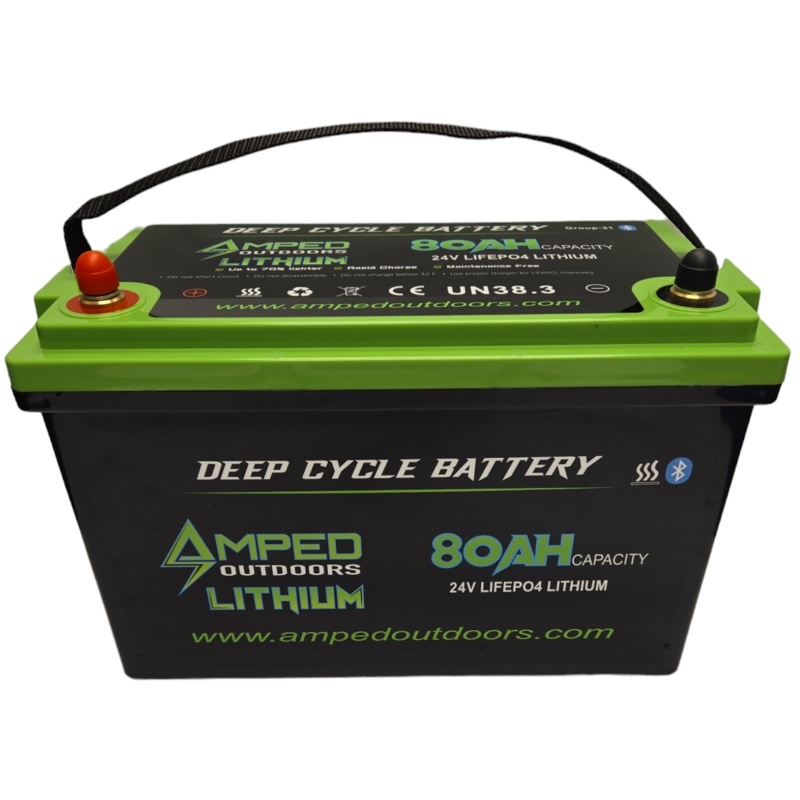 24V 80Ah Trolling Motor Lithium Battery (LiFePO4) – Bluetooth – IP67 Waterproof – Heated