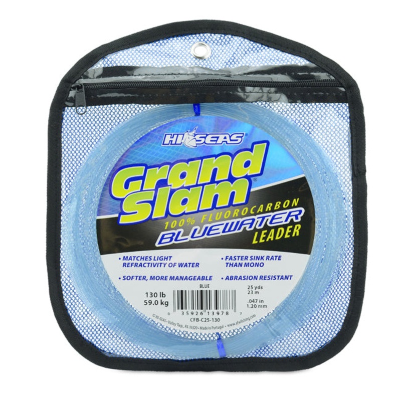 Hi-Seas Grand Slam Bluewater 100% Fluorocarbon Leader – 25yd. Coils