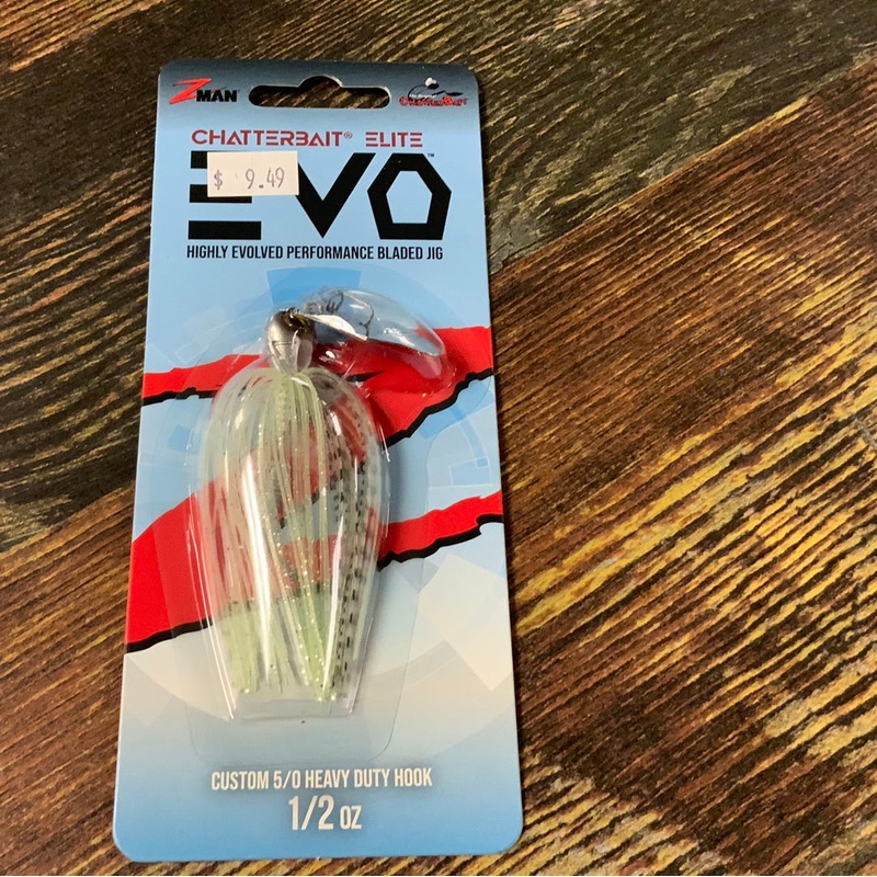 Z Man EVO Chatterbait 1/2 oz. 5/0 Chartreuse White