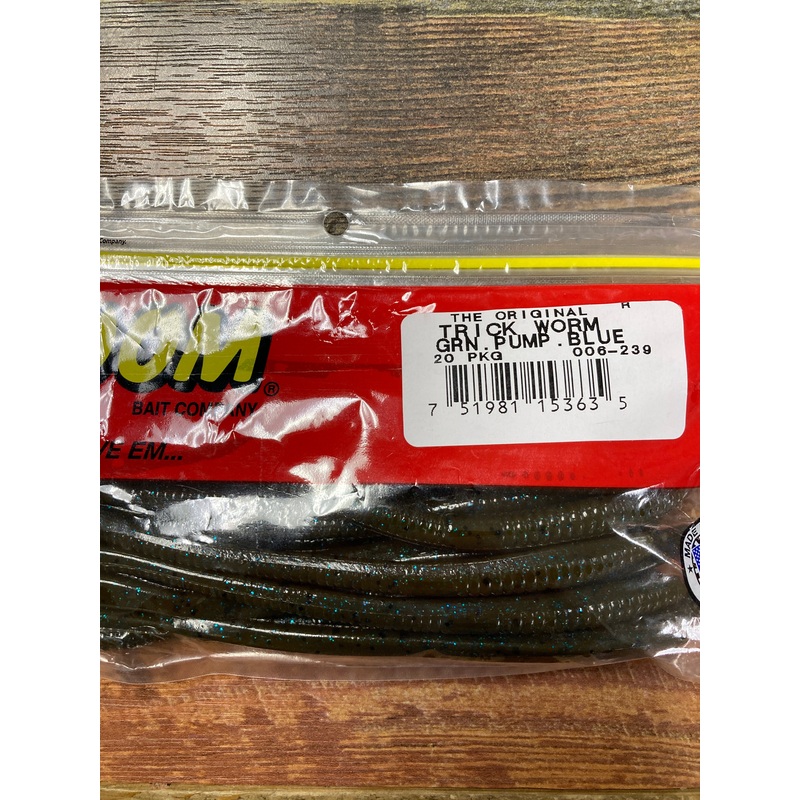 Zoom Trick Worm – Green Pumpkin Blue