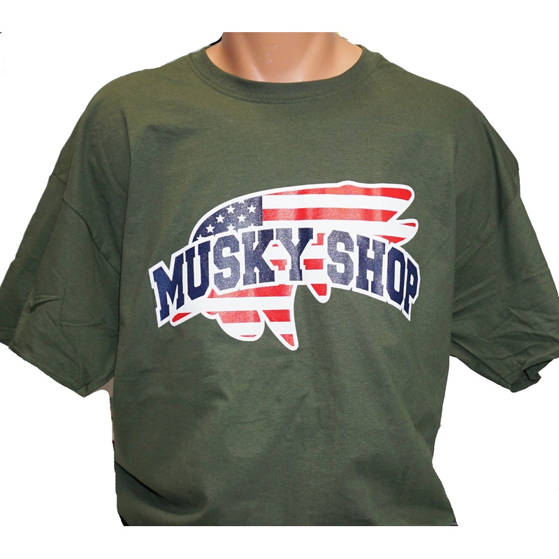 Musky Shop Military Green US Logo T-Shirt