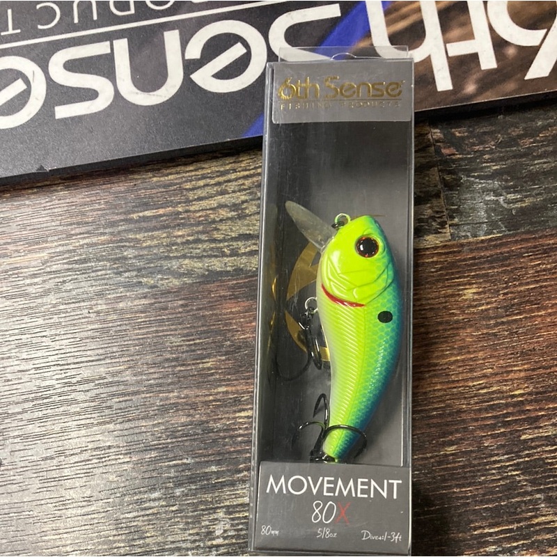 6th Sense Movement 80X 5/8 oz. Blue Treuse Shad