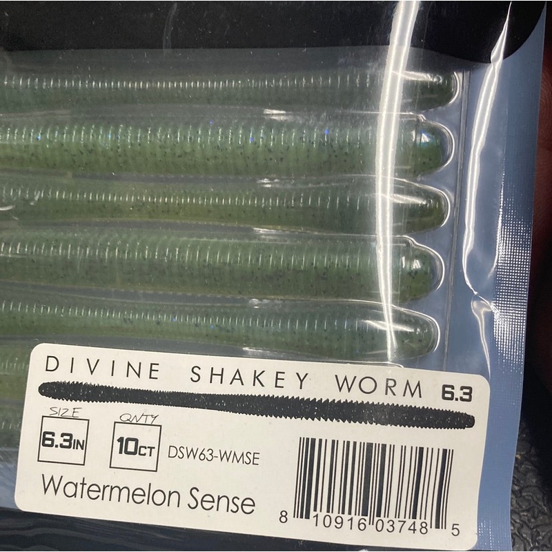 6th Sense Divine Shakey Worm 6.3″ Watermelon Sense