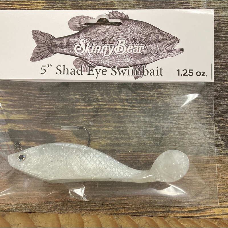 Skinny Bear Swimbait 1.25oz. 5″ Pearl White