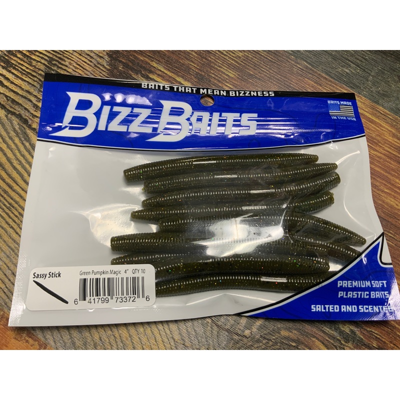 Bizz Baits Sassy Stick – Green Pumpkin Magic