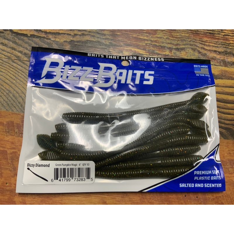Biss Baits Dizzy Diamond 6″ Green Pumpkin Magic
