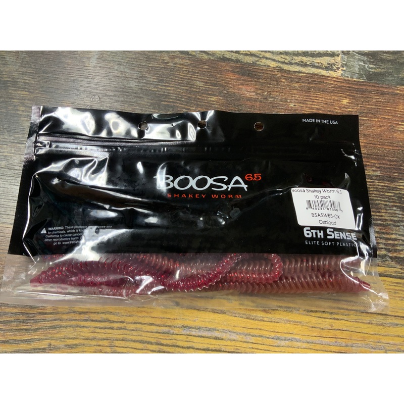 6th Sense Boosa Shakey Worm 6.5″ Oxblood