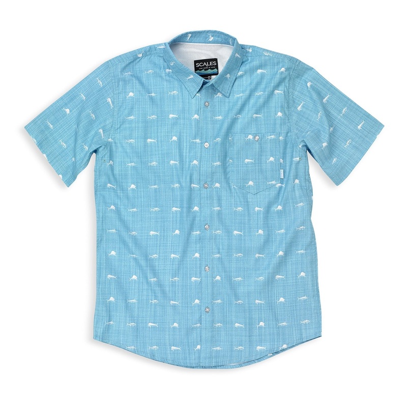SCALES Clean Fish Performance Short Sleeve Button Down Shirt