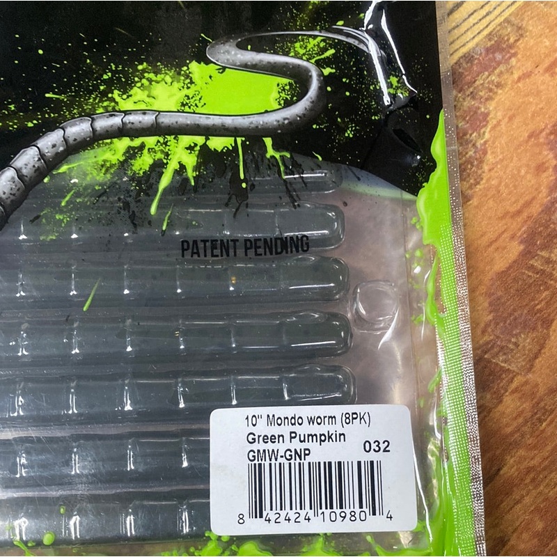Googan Mondo Worm 10 Green Pumpkin