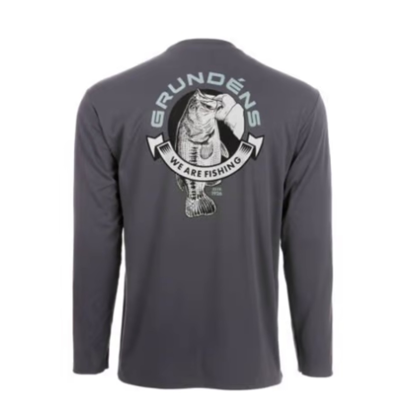 Grundens Tech Tee LS Bass Print Anchor