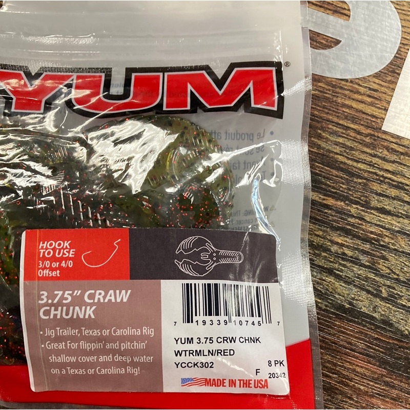 Yum 3.75 Craw Chunk – Watermelon Red