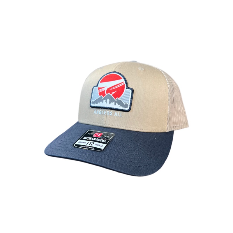 Anglers All Skyline Patch Trucker Hat – Navy / Khaki