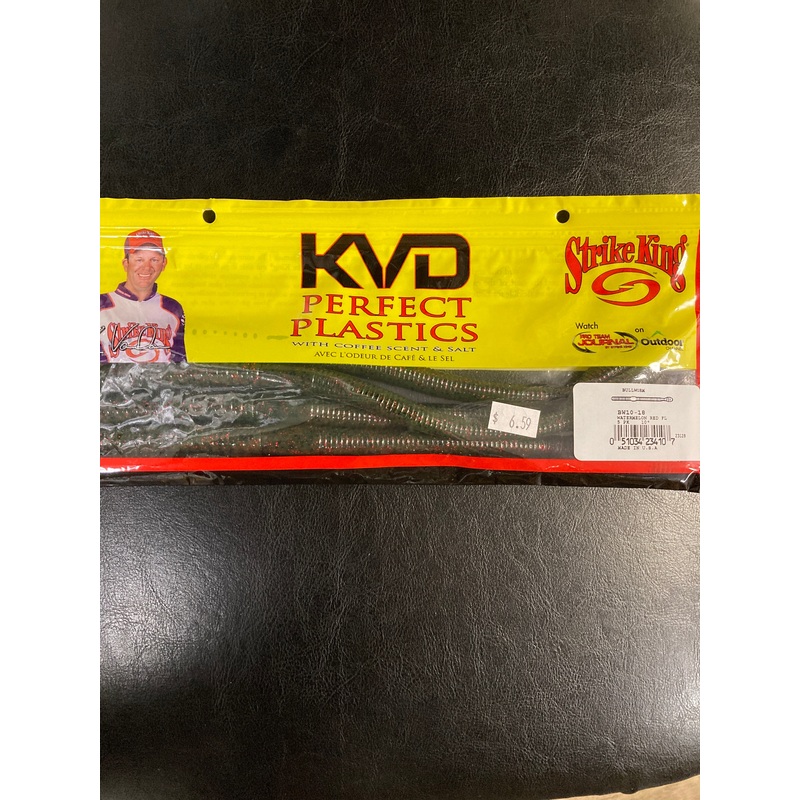 Strike King KVD Bull Worm 10 Watermelon Red