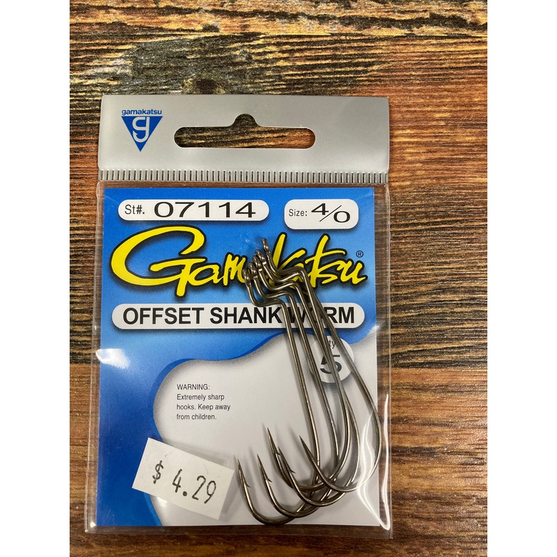 Gamakatsu Offset Shank Worm 4/0
